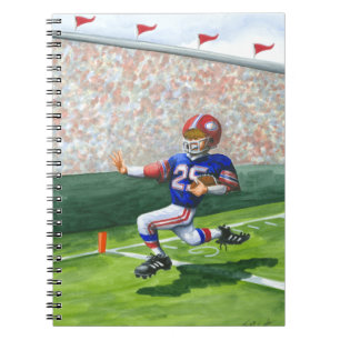 Überqueren der Ziellinie für einen Touchdown Notizblock