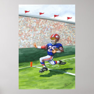 Überqueren der Ziellinie für einen Touchdown Poster