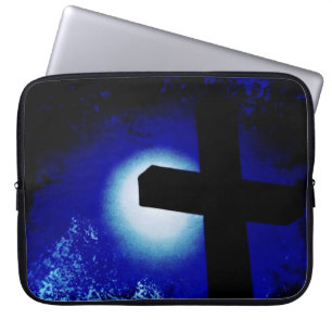 Überqueren Sie den Mondlicht-Grunge-Laptop-Compute Laptopschutzhülle