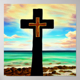 Überqueren Sie die Küste bei Sunrise Poster