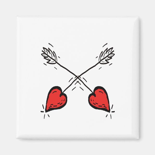 Überquerte Arrow-Herzen von Cussdum-Designs Magnet (Vorne)