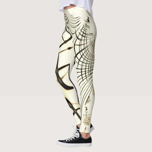 Überquerte, nusenbraune Spuren, heller Hintergrund Leggings