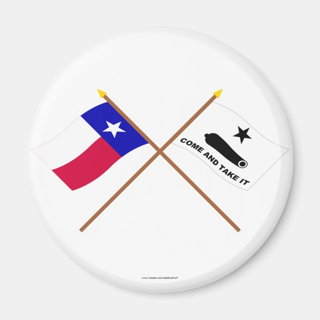 Überquerte Texas- und Gonzalflaggen Magnet (Vorne)