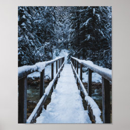 Überquerung des Flusses im Winter Poster