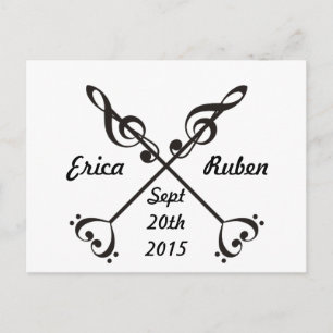 Überquerung des Musikzeichens - Rett des Datums Ankündigungspostkarte