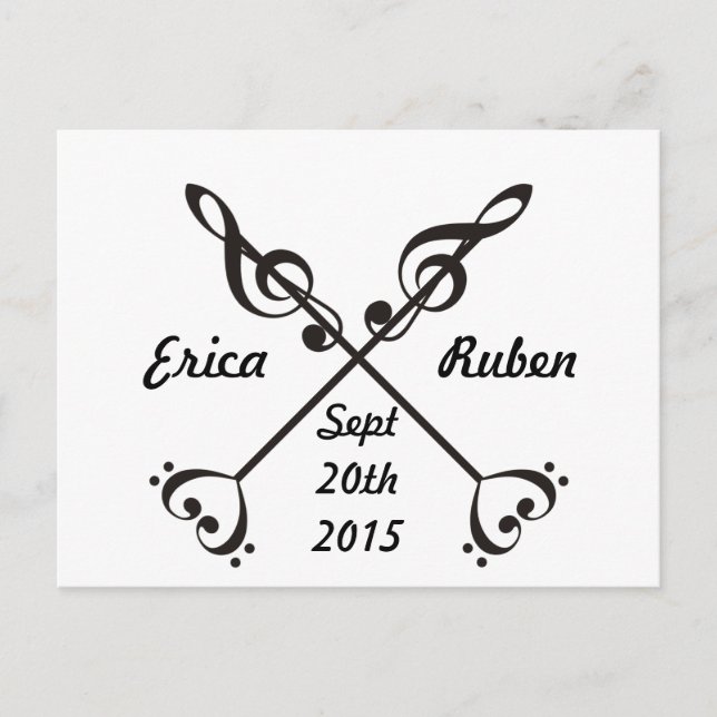 Überquerung des Musikzeichens - Rett des Datums Ankündigungspostkarte (Vorderseite)