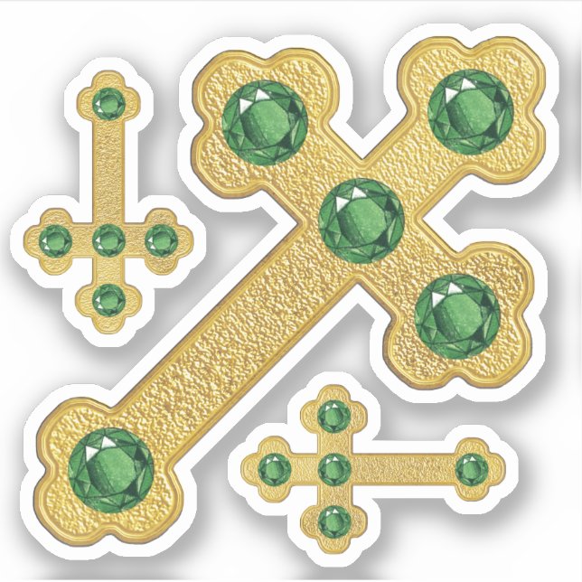 Überquerung mit 5 Imitaten Emeralds - Contour Aufkleber (Vorderseite)