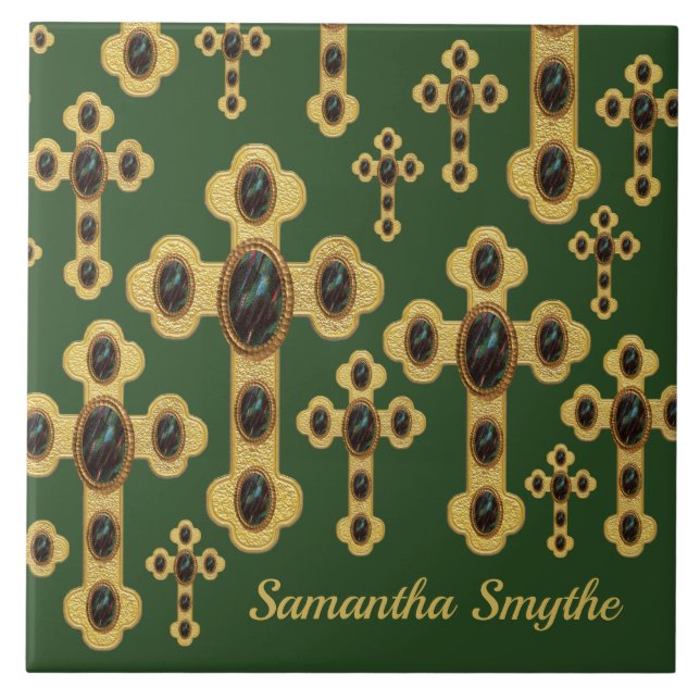 Überquerung mit 6 Imitaten Blutsteine - Fliese (Vorderseite)