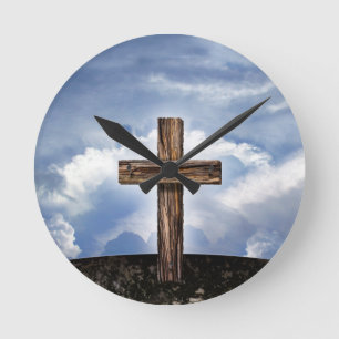 Überquerung mit Sky Runde Wanduhr