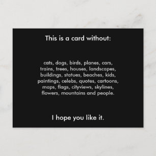 Überquerung ohne das übliche Zeug Postkarte