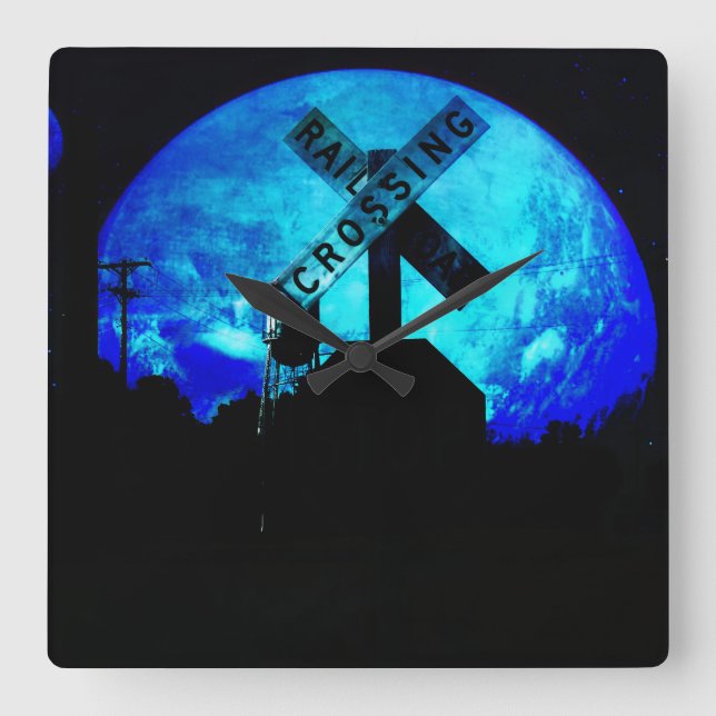 Überquerung Quadratische Wanduhr (Vorderseite)