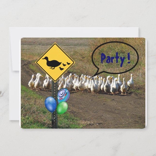 Überquerung von Party.Enten Einladung (Vorderseite)