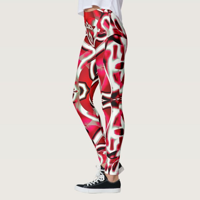 Überragend gewölbtes Band, lebhaft rot bis dunkelw Leggings (Links)