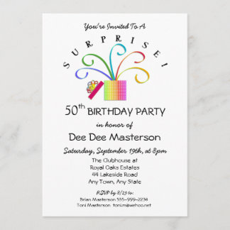 ÜBERRASCHEN! 50. Geburtstagsparty Einladung