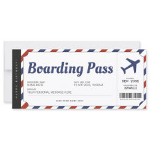 Überraschen Boarding Pass Flugzeug Geschenkkarte