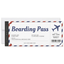 Überraschen Boarding Pass Flugzeug Geschenkkarte