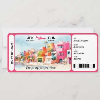 Überraschen Boarding Pass Ticket Mexiko Einladung