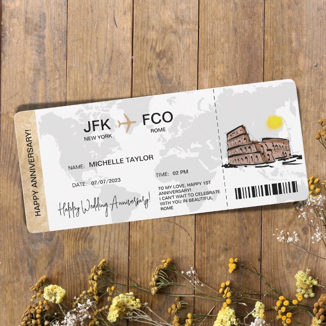 Überraschen Boarding Pass Ticket Zielort Einladung (Von Creator hochgeladen)