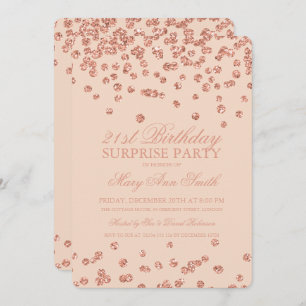 Überraschen Sie 21. Geburtstags-Rose, die Gold Einladung
