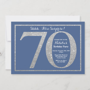 Überraschen Sie 70. Geburtstags-blauen und Einladung