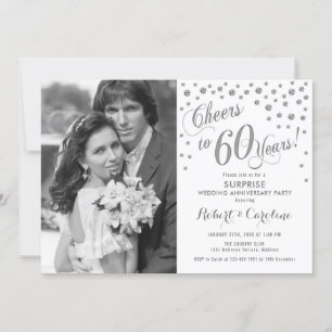 Überraschen Sie zum 60. Jubiläum mit Foto Silberwe Einladung