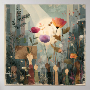 Überraschend in Bloom - Solarpunk-Poster Poster