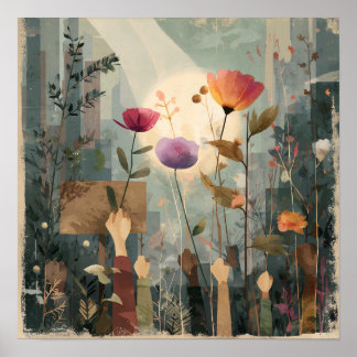 Überraschend in Bloom - Solarpunk-Poster Poster