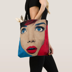 Überraschende Frau in Pop Art