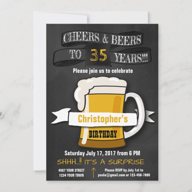 ÜBERRASCHENDE GEBURTSTAGLICHE EINLADUNG FÜR ALTERS (Vorderseite)