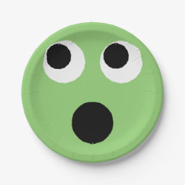 Überraschende grüne Emoticon Emoji-Papierplatte Pappteller