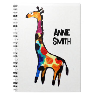 Überraschende, naive Giraffe! Bearbeitbarer Name Notizblock