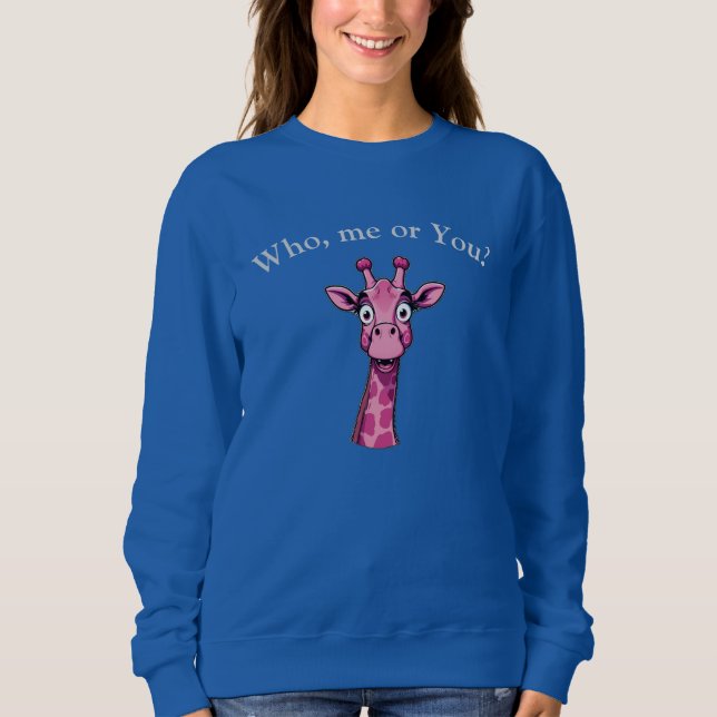 Überraschende Rosa Giraffe Sweatshirt (Vorderseite)