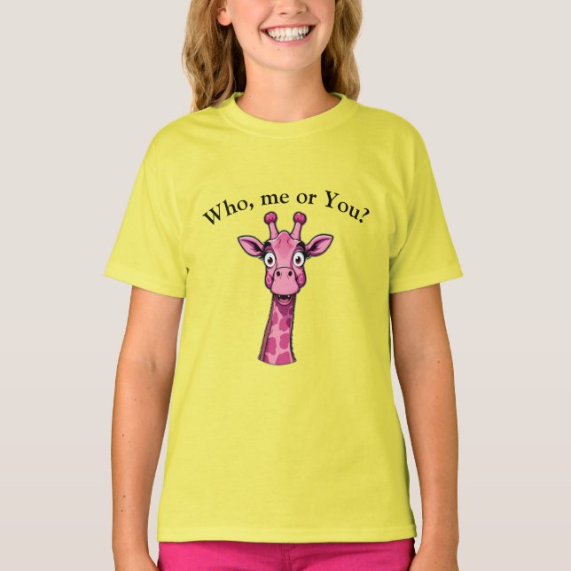 Überraschende Rosa Giraffe T-Shirt (Vorderseite)