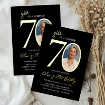 Überraschende schwarze und goldene 70. Geburtstags