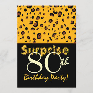 ÜBERRASCHENDER 80. Geburtstag Bright Gold Black Le Einladung