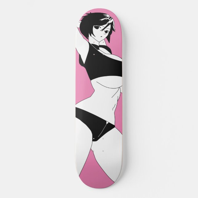 Überraschender Anime Girl Skateboard Deck (Vorderseite)