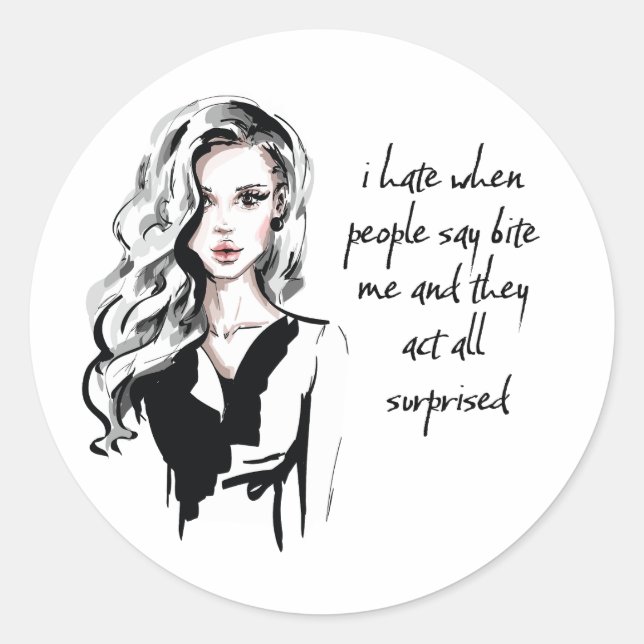 Überraschender Biss Runder Aufkleber (Vorderseite)