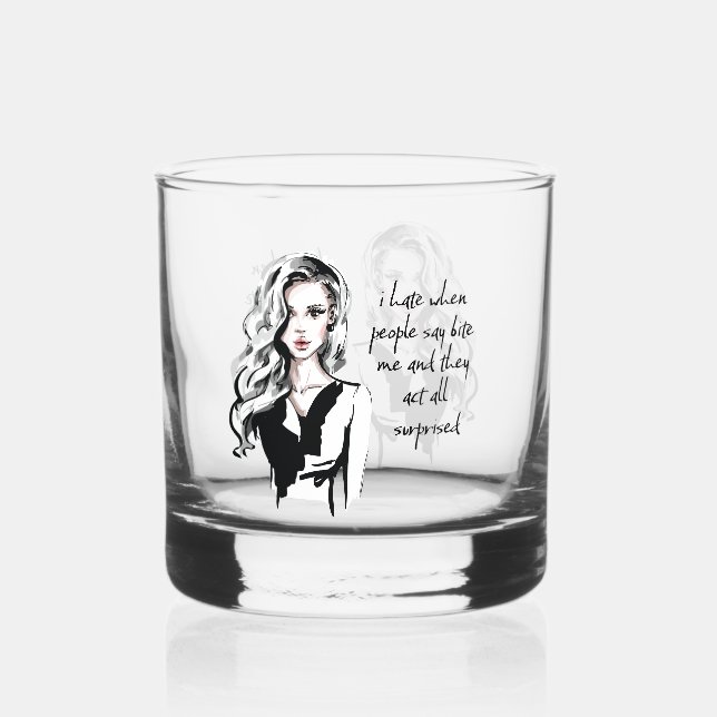 Überraschender Biss Whiskyglas (Vorderseite)