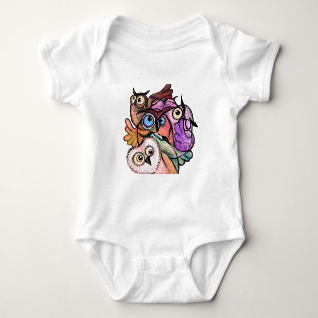 Überraschender Owl Funny Baby Bodysuit Strampler (Vorderseite)