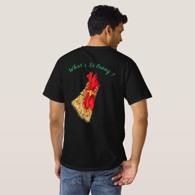 Überraschender Rooster Funny T - Shirt - Benutzerd (Schwarz voll)