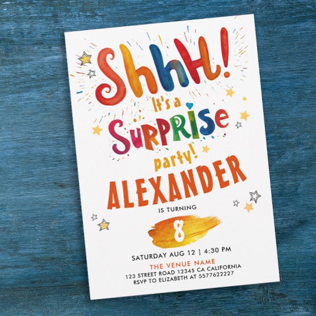 Überraschender Spaß farbenfroh zum Geburtstag Einladung (Von Creator hochgeladen)