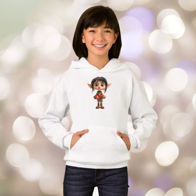 Überraschendes Mädchen Weihnachts-Elf-Mädchen Hood Hoodie (Von Creator hochgeladen)