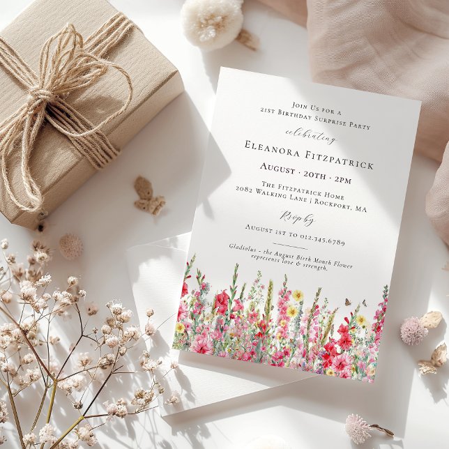 ÜBERRASCHENDES PARTY 21. Geburtstag August Geburts Einladung (Von Creator hochgeladen)