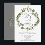 Überraschendes Party 25 Jahre Jubiläum Waldlandsch Einladung<br><div class="desc">Dieses schicke botanische Überraschungs-Party zum 25. Hochzeitstag lädt Sie mit einer eleganten Waldgarage personalisiert zu einem besonderen Silberjubiläum ein. Auf der Rückseite befindet sich eine passende Garage,  in der das Jubiläum in elegantem weißem Text auf silberfarbenem Hintergrund dargestellt wird. Entwickelt von Thisisnotme©</div>
