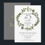 Überraschendes Party 25 Jahre Jubiläum Waldlandsch Einladung<br><div class="desc">Dieses schicke botanische Überraschungs-Party zum 25. Hochzeitstag lädt Sie mit einer eleganten Waldgarage personalisiert zu einem besonderen Silberjubiläum ein. Auf der Rückseite befindet sich eine passende Garage,  in der das Jubiläum in elegantem weißem Text auf silberfarbenem Hintergrund dargestellt wird. Entwickelt von Thisisnotme©</div>