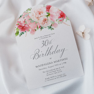 ÜBERRASCHENDES PARTY 30. Geburtstag Elegantes Rosa Einladung