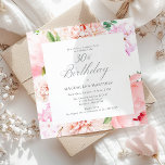 ÜBERRASCHENDES PARTY 30. Geburtstag Rosa Blumenpla Einladung<br><div class="desc">Eine wunderschöne und weibliche Überraschung Party Einladung zum Geburtstag im eleganten Stil. Ein Rahmen aus eleganten,  in Aquarelltönen gehaltenen,  rosa Blume und Grünpflanzen umgeben Ihre Party-Details. Diese Einladung ist als gedruckte Einladung oder als digitaler Download erhältlich.</div>