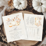 ÜBERRASCHENDES PARTY 30. White Pumpkin Herbstlaub Einladungspostkarte<br><div class="desc">Elegante,  weiße Kürbisse sind in roten,  orangefarbenen und salzgrünen Blätter und Wildblumen eingebettet.</div>