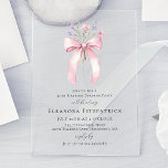 ÜBERRASCHENDES PARTY 40. Geburtstag Pink Bow Wildb Acryleinladungen<br><div class="desc">Ein feminin rosa Coquette Bogen ist mit kleinen rosa und lila Wildblumen geschmückt.</div>