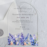 ÜBERRASCHENDES PARTY 40. Juli Geburtmonat Blume Acryleinladungen<br><div class="desc">Schaffen Sie sich ein schönes Sommergeburtsthema für Ihre Juli-Feier um die Blume zum Geburtstag im Juli - Blue Larkspur. Larkspur ist auch als Delphinium bekannt. Das moderne,  bogenförmige Papier ist einer der heißesten Trend.</div>